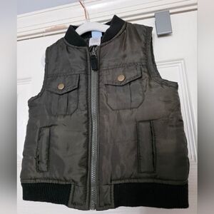Little Lad Toddler Baby Puffer Vest Size 24 Months Boys Olive Green/Black Vest